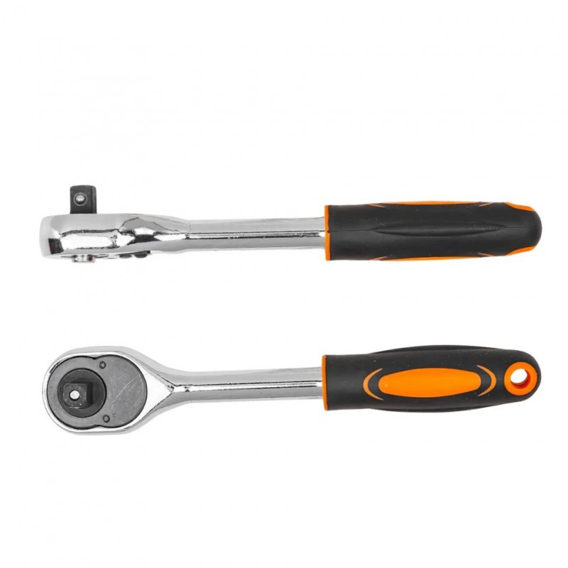 Тріскачка реверсивна з гумовою ручкою 3/8"(45зуб.) ISMA IS-80232