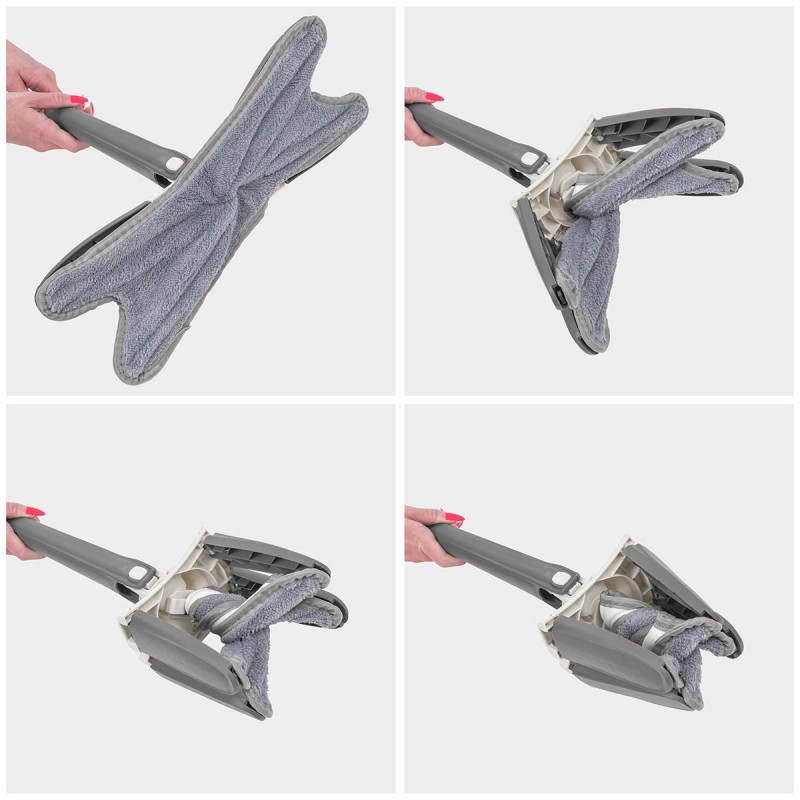 Швабра Х-образная с функцией отжима (серая,1300х370х150мм) WT-22(grey)