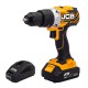 Безщітковий акумуляторний комбінований дриль (JCB-BLCD-BE) 18V, max 65Nm в комплекті із зарядним пристроєм (JCB-18VFC-E) 2.4A та батареєю акумулятора (JCB-20LI-E) 2.0AH JCB-18BLCD-2XB-E
