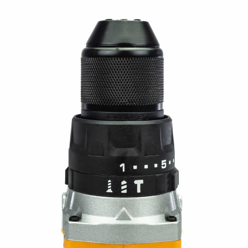 Безщітковий акумуляторний комбінований дриль (JCB-BLCD-BE) 18V, max 65Nm в комплекті із зарядним пристроєм (JCB-18VFC-E) 2.4A та батареєю акумулятора (JCB-20LI-E) 2.0AH JCB-18BLCD-2XB-E
