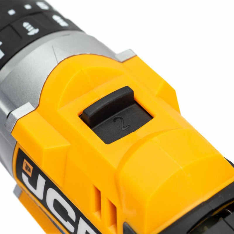 Дриль-шуруповерт акумуляторний (JCB-18CD-BE) 18V, max 45Nm в комплекті із зарядним пристроєм (JCB-18VFC-E) 2.4A та батареєю аккум (JCB-20LI-E) 2.0AH JCB-18CD-2XB-E