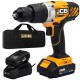 Дриль-шуруповерт акумуляторний (JCB-18CD-BE) 18V, max 45Nm в комплекті із зарядним пристроєм (JCB-18VFC-E) 2.4A та батареєю аккум (JCB-20LI-E) 2.0AH JCB-18CD-2XB-E