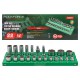 Набір універсальних (Spline) торцевих головок 1/2'', 22 предмети ROCKFORCE RF-50221(Q)(6)