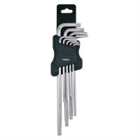 Набор ключей TORX Г-образных экстра длинных, 9 предметов (Т10, Т15, Т20, Т25, Т27, Т30, Т40, Т45, Т50) в пластиковом держателе ROCKFORCE RF-5098XL