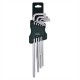 Набор ключей TORX Г-образных экстра длинных, 9 предметов (Т10, Т15, Т20, Т25, Т27, Т30, Т40, Т45, Т50) в пластиковом держателе ROCKFORCE RF-5098XL