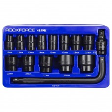 Набір ударних головок 15 предметів, 1/2", 6-гр. RockForce RF-4159K