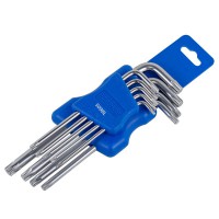 Набор ключей TORX Г-образных длинных 9 предметов (Т10, Т15, Т20, Т25, Т27, Т30, Т40, Т45, Т50)в пластиковом держателе Forsage F-5098L