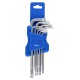 Набор ключей TORX Г-образных длинных 9 предметов (Т10, Т15, Т20, Т25, Т27, Т30, Т40, Т45, Т50)в пластиковом держателе Forsage F-5098L