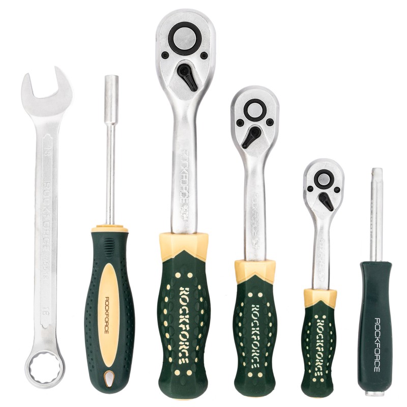 Набор инструментов 216+6пр. 1/4" 3/8" 1/2" (6гр,12гр) Rockforce RF-38841+6