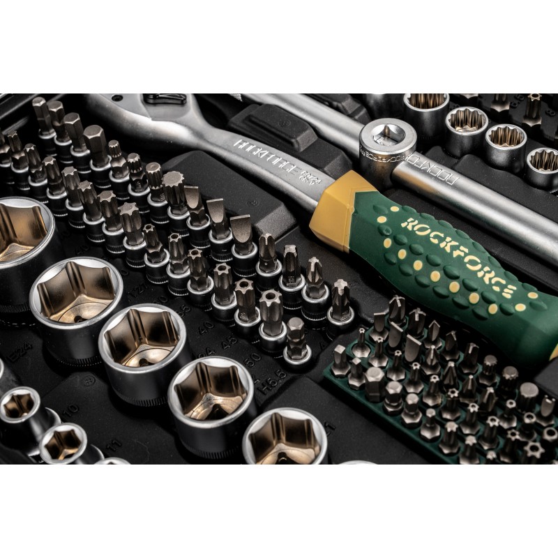 Набор инструментов 216+6пр. 1/4" 3/8" 1/2" (6гр,12гр) Rockforce RF-38841+6