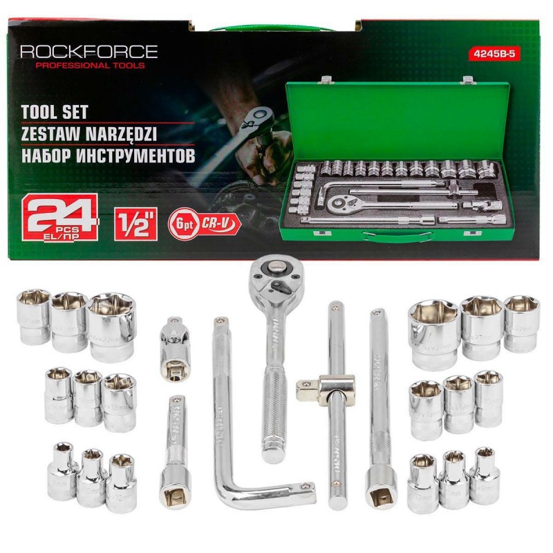 Набор инструментов 24пр. 1/2'' (6гр.) (8-32мм) ROCKFORCE RF-4245B-5