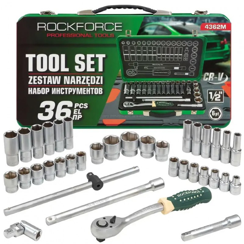 Набор инструментов 36пр. 1/2" (6гр.) ROCKFORCE RF-4362M