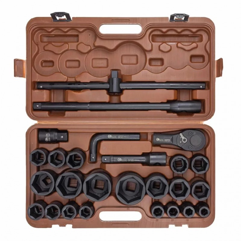 Набор инструментов ударных 26пр. 1", 3/4'' (6гр) (17-50мм) Forstime FT-68262-5MPB