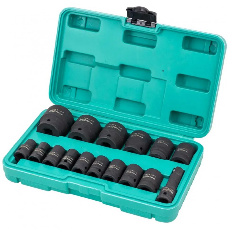 Набор головок ударных глубоких 16пр. 1/2'' (6-гр.) (10-32мм) FORSandTune FST-4177-5MPB