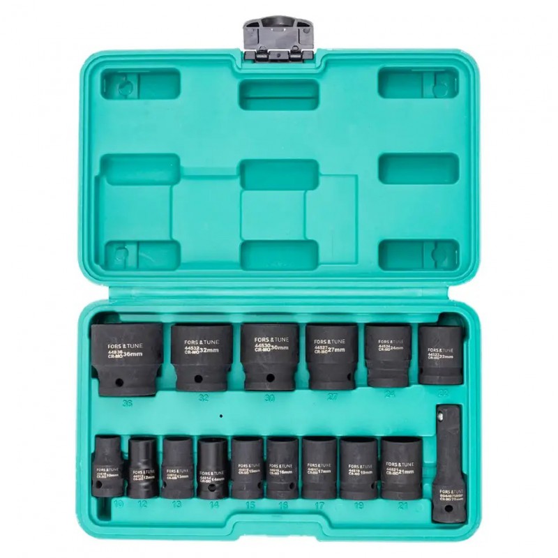 Набор головок ударных глубоких 16пр. 1/2'' (6-гр.) (10-32мм) FORSandTune FST-4177-5MPB
