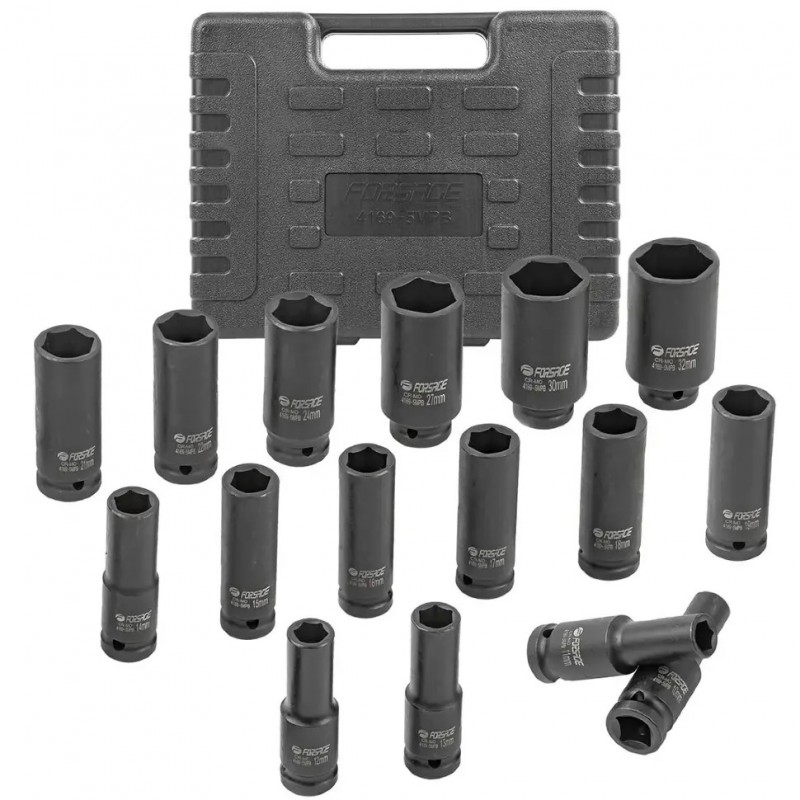Набор головок ударных глубоких 16пр. 1/2" (10-32мм) Forsage F-4169-5MPB