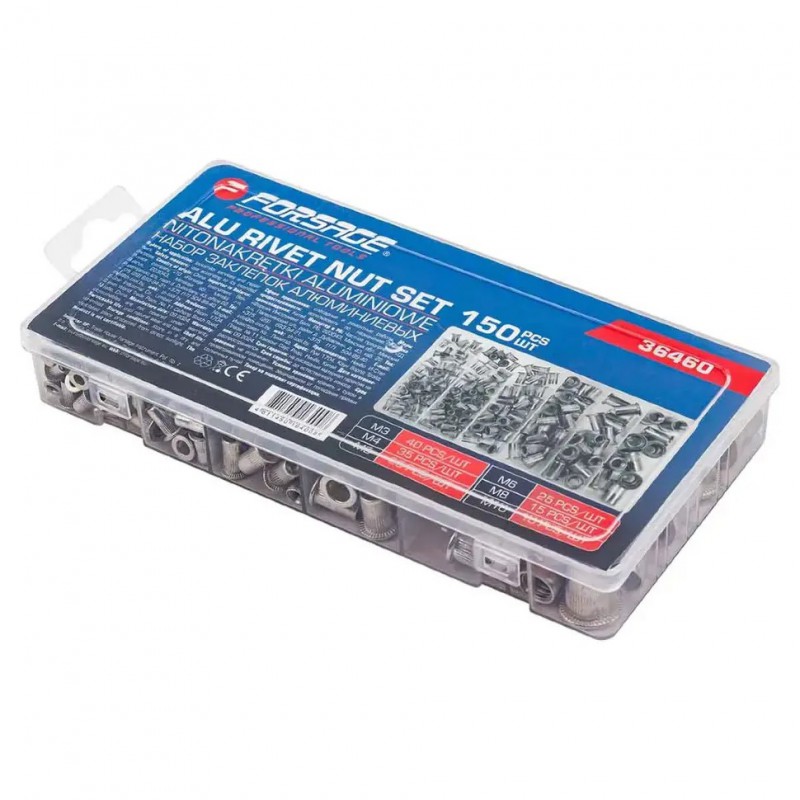 Заклёпки резьбовые алюминиевые 150шт M3-M10 FORSAGE F-36460