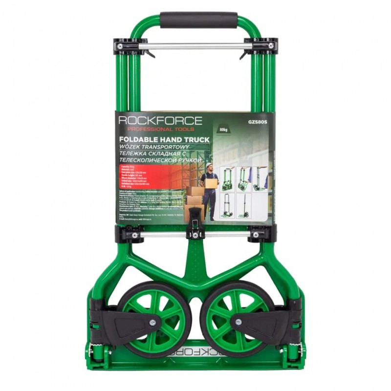 Тележка ручная складная с телескопической ручкой г/п 80 кг Rockforce RF-GZS80S