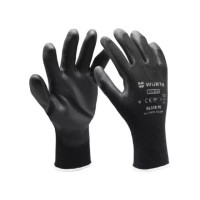 Перчатки защитные с полиуретановым покрытием WURTH Black PU M (пара) (0899402408)
