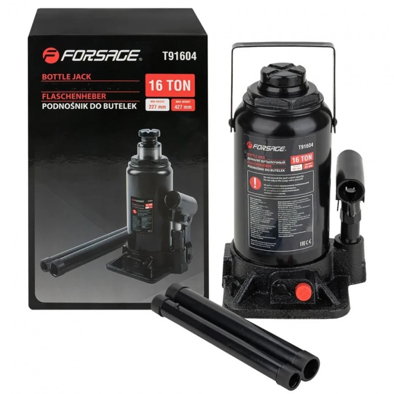 Домкрат бутылочный 16т (205-390мм) Forsage F-T91604DS