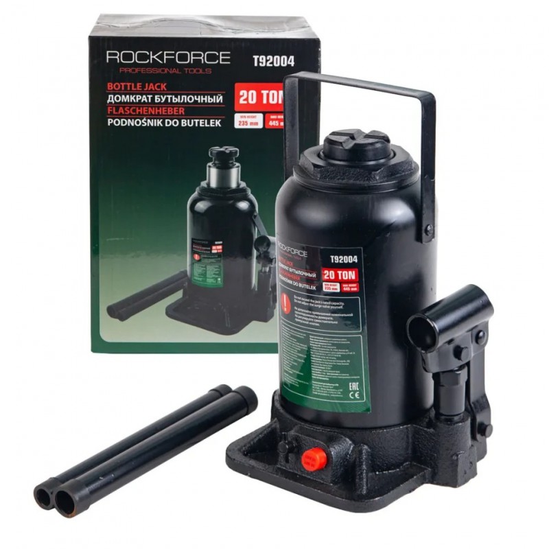 Домкрат бутылочный гидравлический 20т (235-445) Rockforce RF-T92004D