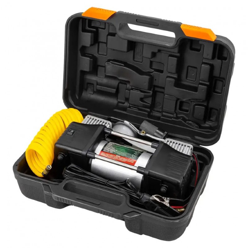 Автомобільний компресор з ліхтарем (12В, 65л/хв, 7 бар) в кейсі Rockforce RF-2014360