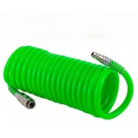 Шланг витой полиуретановый 12мм х 8мм х 5м с быстроразъемами Rockforce RF-1208-5Green