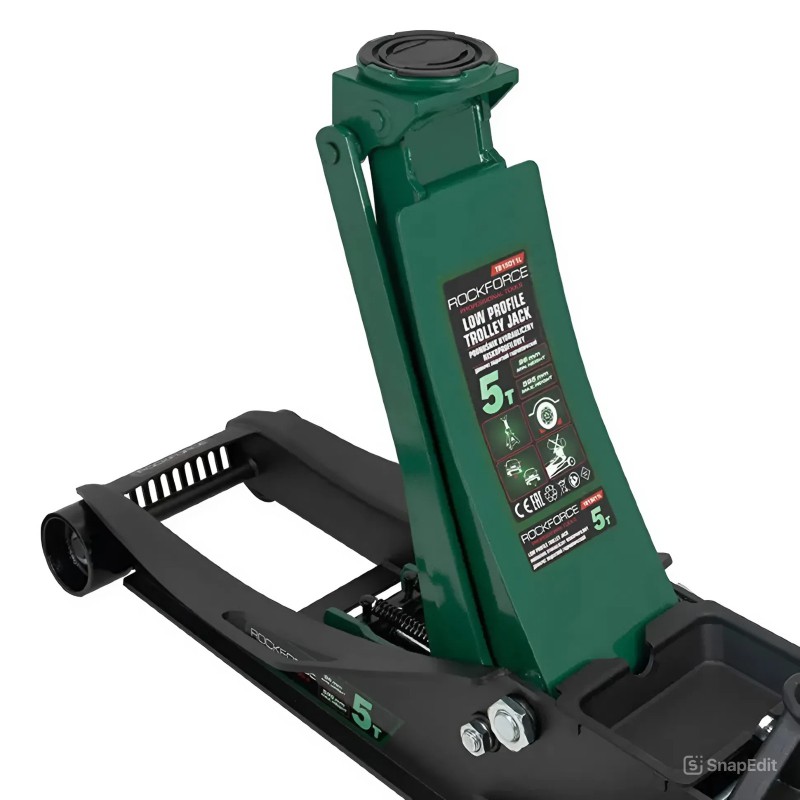 Домкрат 5т підкатний (96-595мм) з педаллю Rockforce RF-T815011L