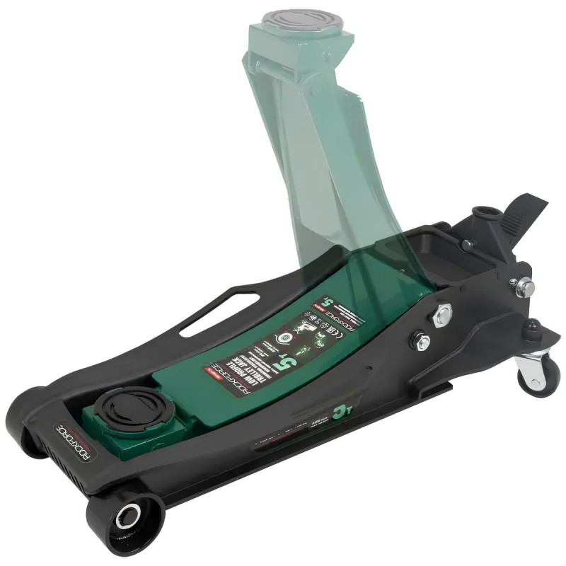 Домкрат 5т підкатний (96-595мм) з педаллю Rockforce RF-T815011L