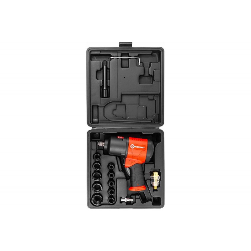 Пневмогайковерт 1/2'' (720Нм) + головки (12-24мм) FORCEKRAFT FK-RT-5270K