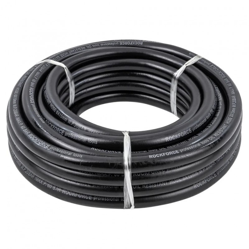 Шланг резиновый армированный маслостойкий 8мм х 15мм х 10м Rockforce RF-AHC-55/7B