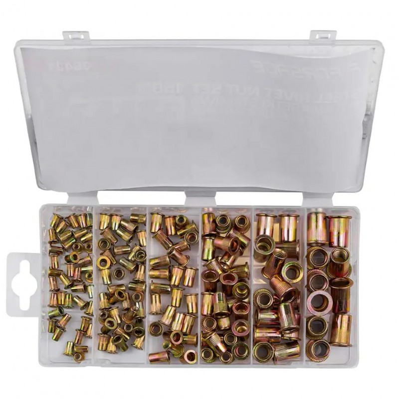 Заклёпки резьбовые стальные 150шт M3-M10. FORSAGE F-36481