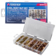 Заклёпки резьбовые стальные 150шт M3-M10. FORSAGE F-36481