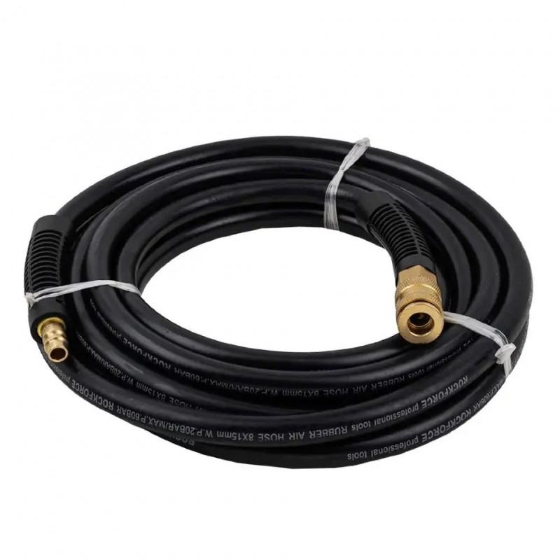 Шланг резиновый воздушный армированный с фитингами 8мм x 15мм x 5м Rockforce RF-AHC-10/D