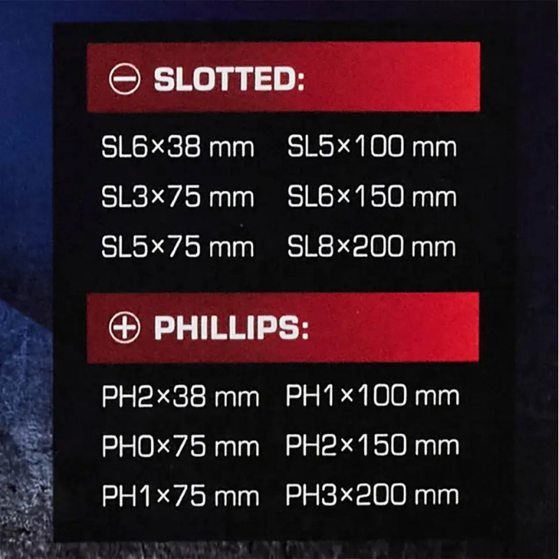 Набір силових ударних магнітних викруток 11ін. (SL/PH) Forsage F-21311