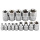 Набор головок Е-профиль 1/4", 3/8", 1/2" 15пр. (Е4-Е24) Rockforce RF-4158