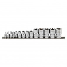 Набор головок Е-профиль 1/4", 3/8", 1/2" 15пр. (Е4-Е24) Rockforce RF-4158