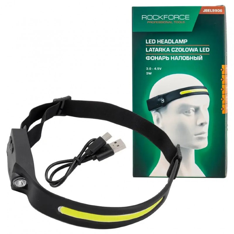 Фонарь налобный ударопрочный Rockforce RF-JBEL9906