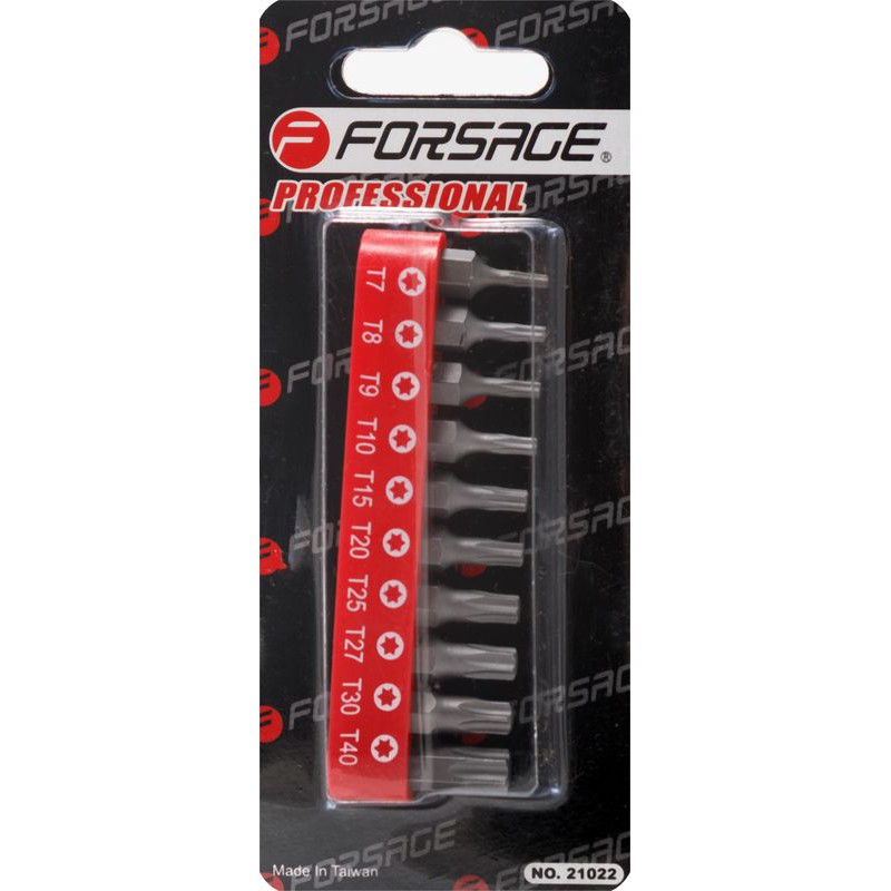 Набор бит 1/4" TORX 10пр. (T7-T40) Forsage F-21022