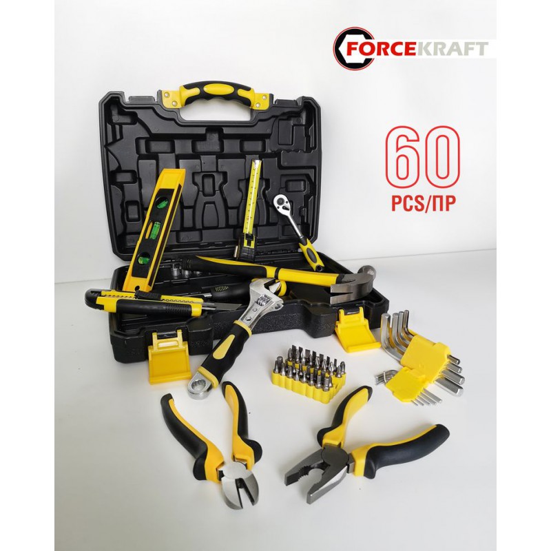 Набор инструментов 60 предметов 1/4"(6гр.)(4-13мм) FORCEKRAFT FK-2601