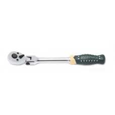 Тріскачка реверсивна шарнірна з гумовою ручкою 3/8" (72зуб., L-250мм) ROCKFORCE RF-802318