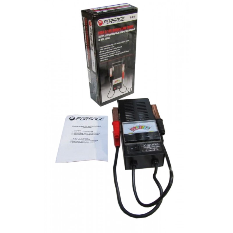 Тестер аккумуляторных батарей аналоговый (6V-12V, 100А) Forsage F-8310