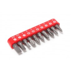 Набор бит 10 предметов 1/4" (PH.0,1,2,3, PZ.1,2,3, SL 4, 5.5, 6.5мм-25мм),в блистере Forsage F-21020