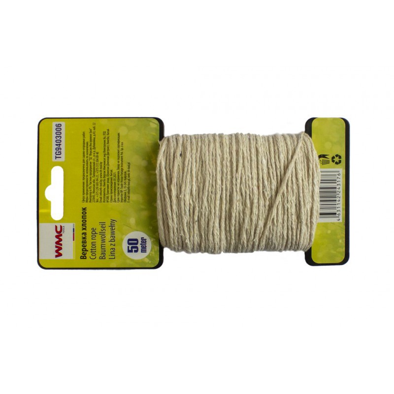 Веревка хлопковая для крепежа растений (L-50м)