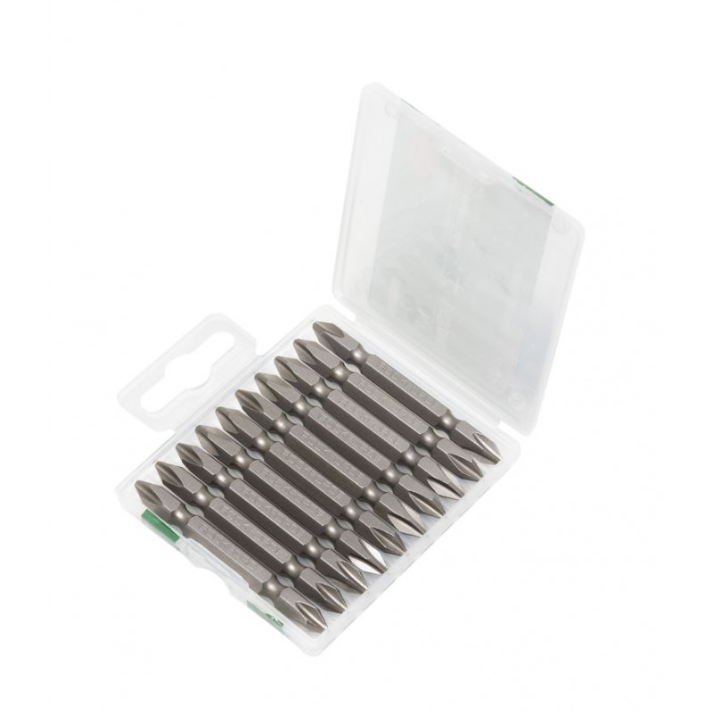 Набор бит 10 предметов, 1/4" (PH2xPH2; L-65мм), в пластиковом футляре ROCKFORCE RF-2101