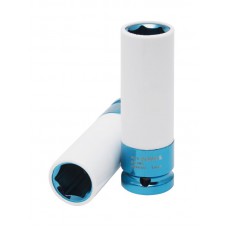 Головка глубокая для литых дисков с защитным кожухом 17мм, 1/2", на пластиковом держателе ROCKFORCE RF-4458517C