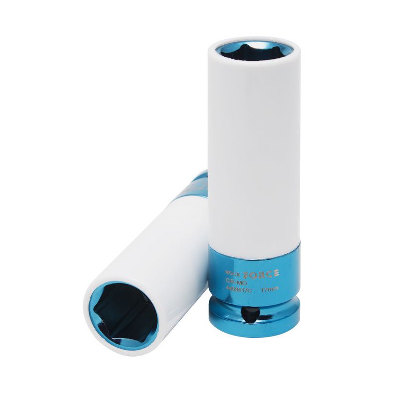 Головка глибока для литих дисків із захисним кожухом 17мм, 1/2", на пластиковому тримачі ROCKFORCE RF-4458517C