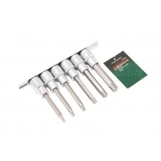 Набір головок-біт Torx 6-променевих, 6 предметів (Т30, Т40, Т45, Т50, Т55, Т60; L-100мм), на планці ROCKFORCE RF-40913L