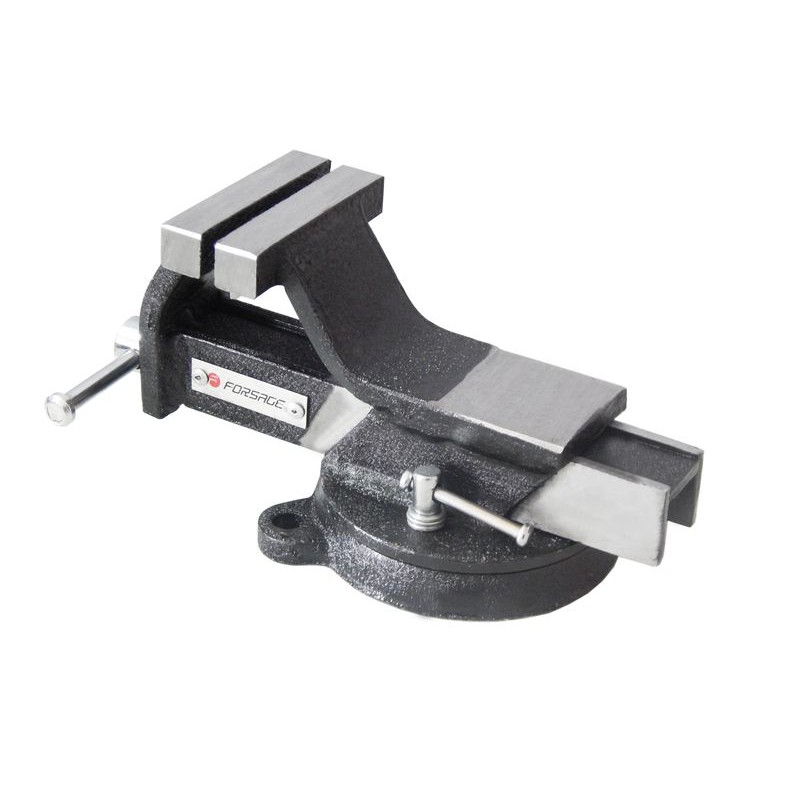 Тиски сталеві поворотні з ковадлом 5"-125мм Forsage F-6540805