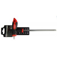 Ключ Т-образный TORX с прорезиненной рукояткой T20х100мм, на пластиковом держателе Forsage F-76720G